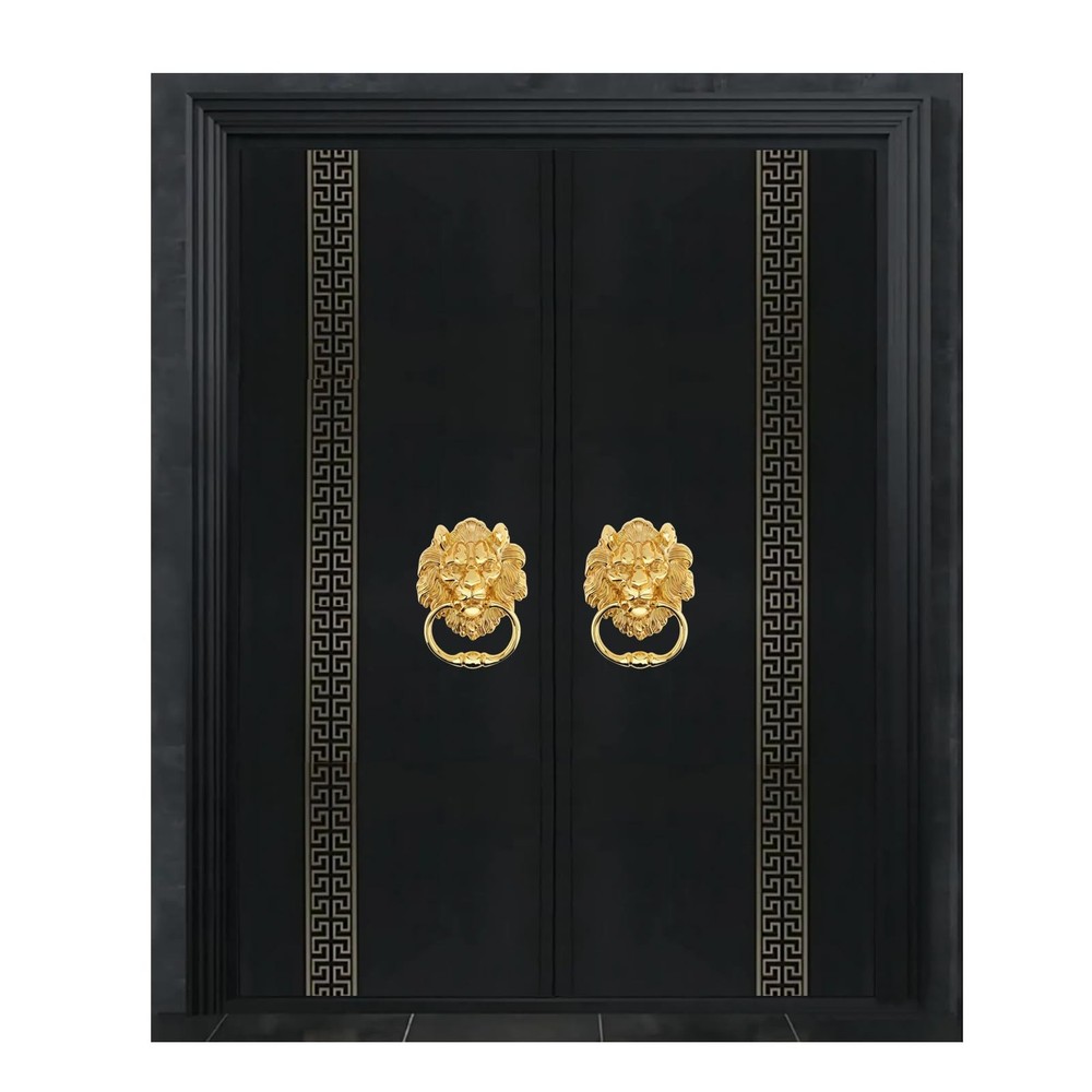 6 Inch Lion Head Knocker, 2 Pack Classical Decorative Front Door Knocker Pull...