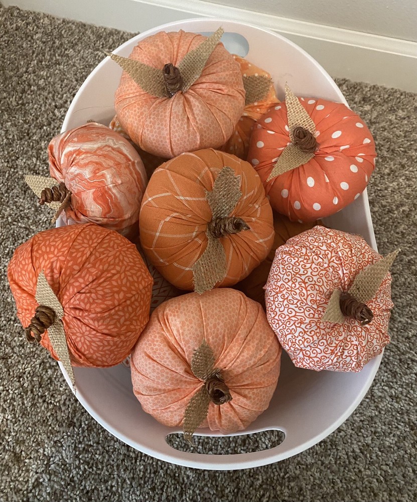 Custom Cloth Pumpkins in coastal colors