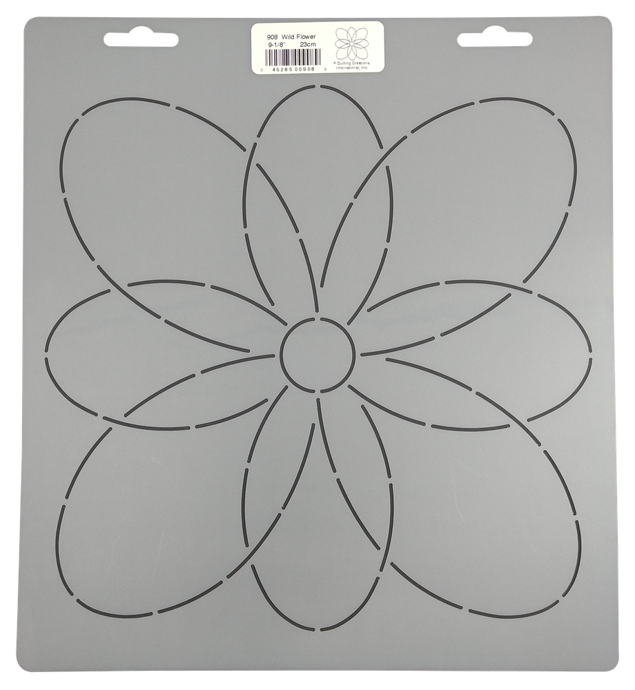 Quilting Stencil Simple Flower Quilt Pattern Block 9.1" Continuous Line Template