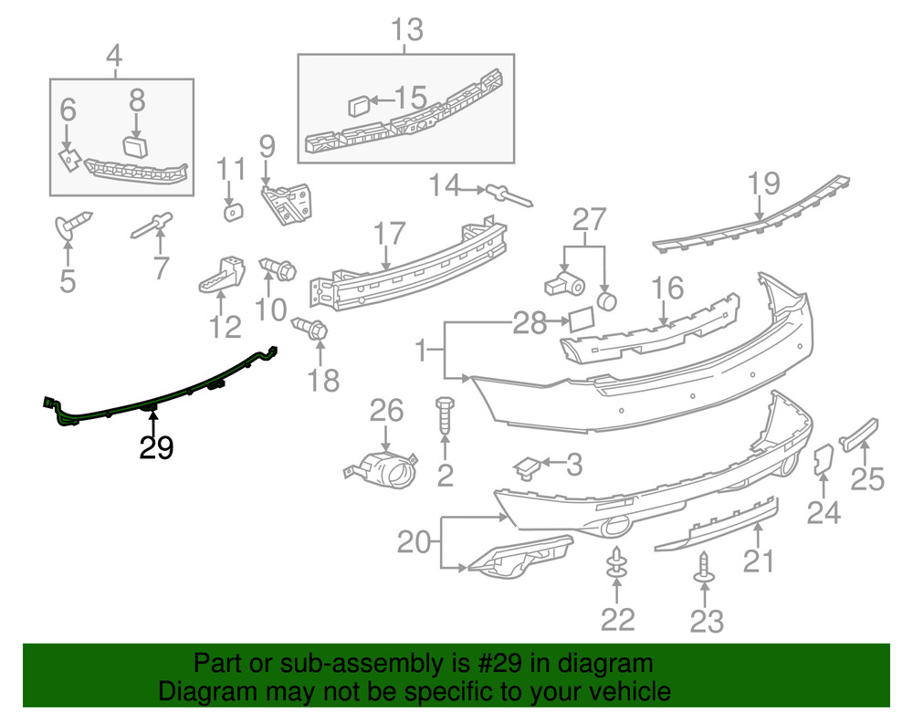 Genuine GM Rear Object Alarm Sensor Wiring Harness 22764062