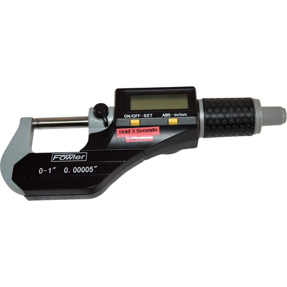 Fowler 0-1''/25mm Electronic Micrometer 0.00005'' Resolution w/ Engravings
