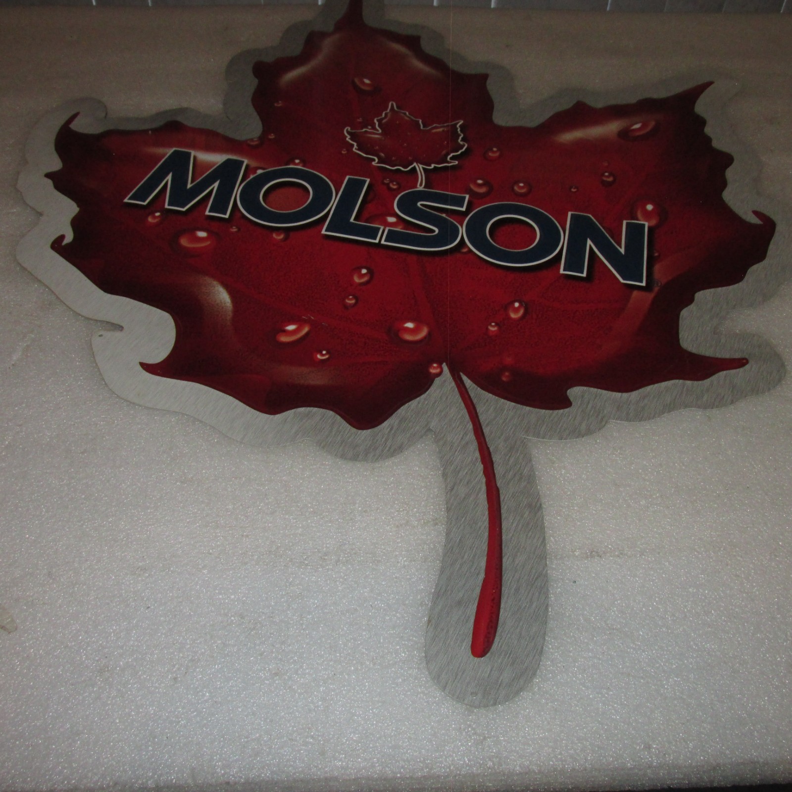 Molson Beer Sign Maple leaf Large 33x25 tin SO NICE, RARE
