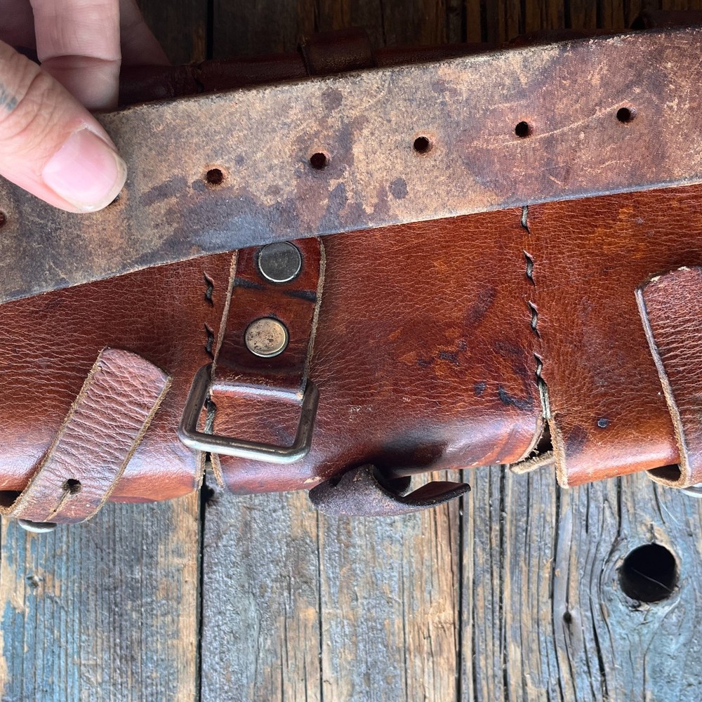 Antique WWI Original Leather Bandolier