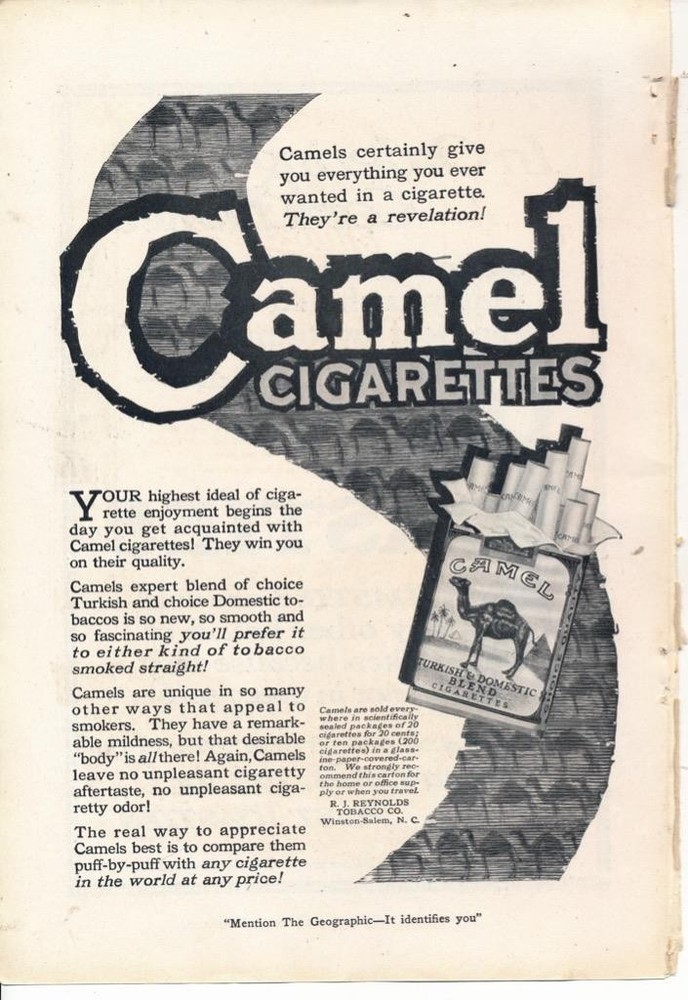 Magazine Ad - 1920 - Camel Cigarettes - (#2)