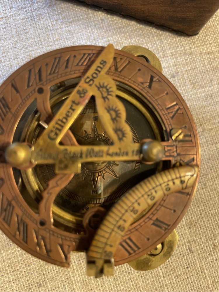 Gilbert & Sons 1895 Sun Dial Compass not tested (Probably Repro)