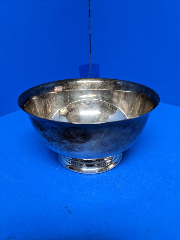 Silver plated solid footed dish/bowl ~ Pictorial marks Crown S Shield