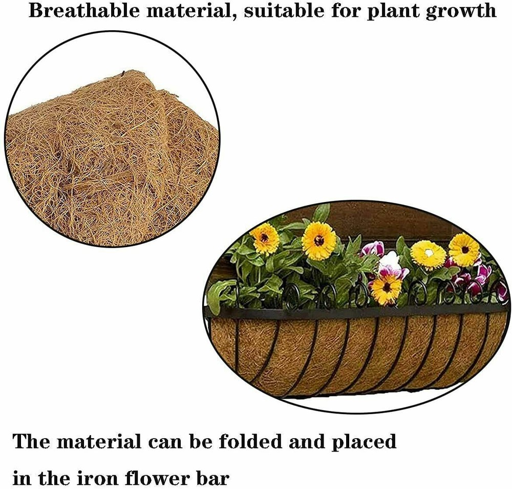 2Pcs 30 inch Trough Coco Fiber Window Deck Coco Replacement Liner for Window Box