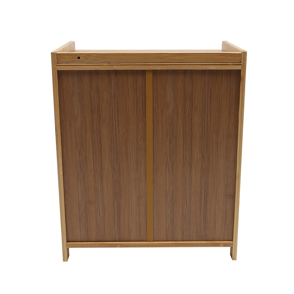 Nightstand Bamboo End Table Bedside Table w/Drawer & Shelf Bohemian End Table US