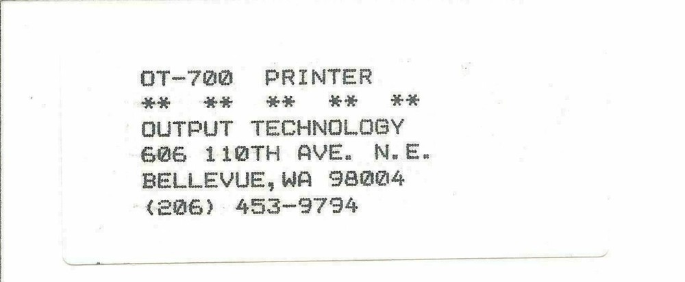 ITHistory (1980s) PHOTO: OTC/ Output Technology 700 Printer