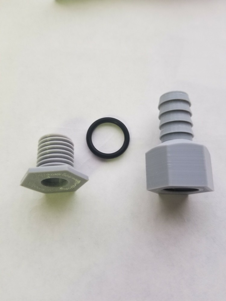 1/2" Barbed Flush Mount Bulkhead Fitting for Hydroponic Systems/Aquariums/etc