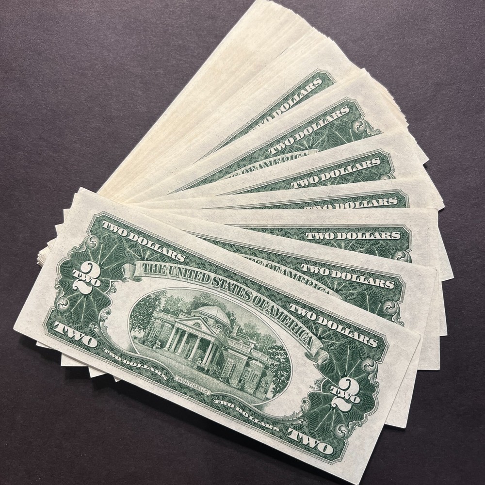 ✯ $2 Red Seal *STAR* Notes UNC ✯ Two Dollar Bill From CU Pack Consecutive✯