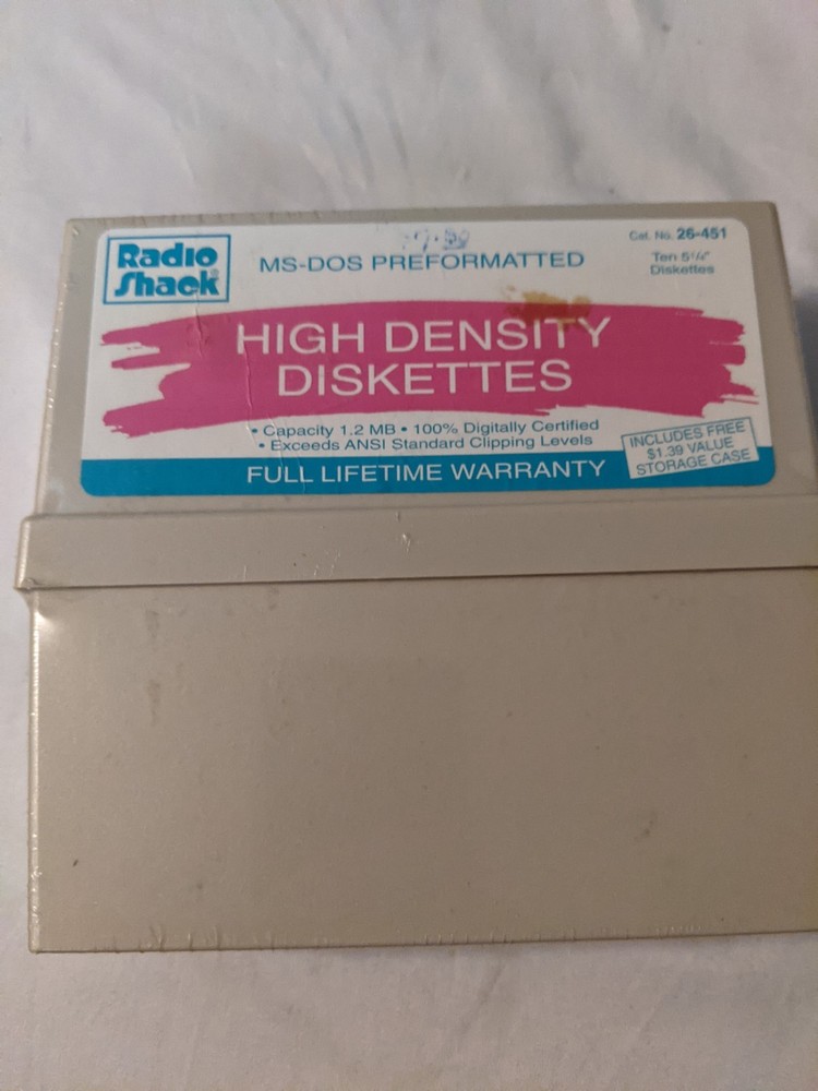 Radio Shack High Density Diskettes 5 1/4"
