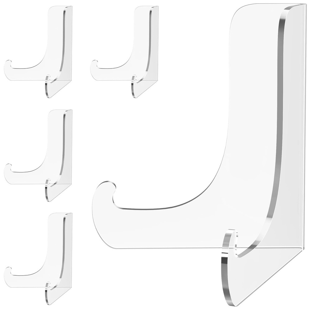 Dooiclear 5 Pack Acrylic Display Stand, Plate Stand for Display, Clear
