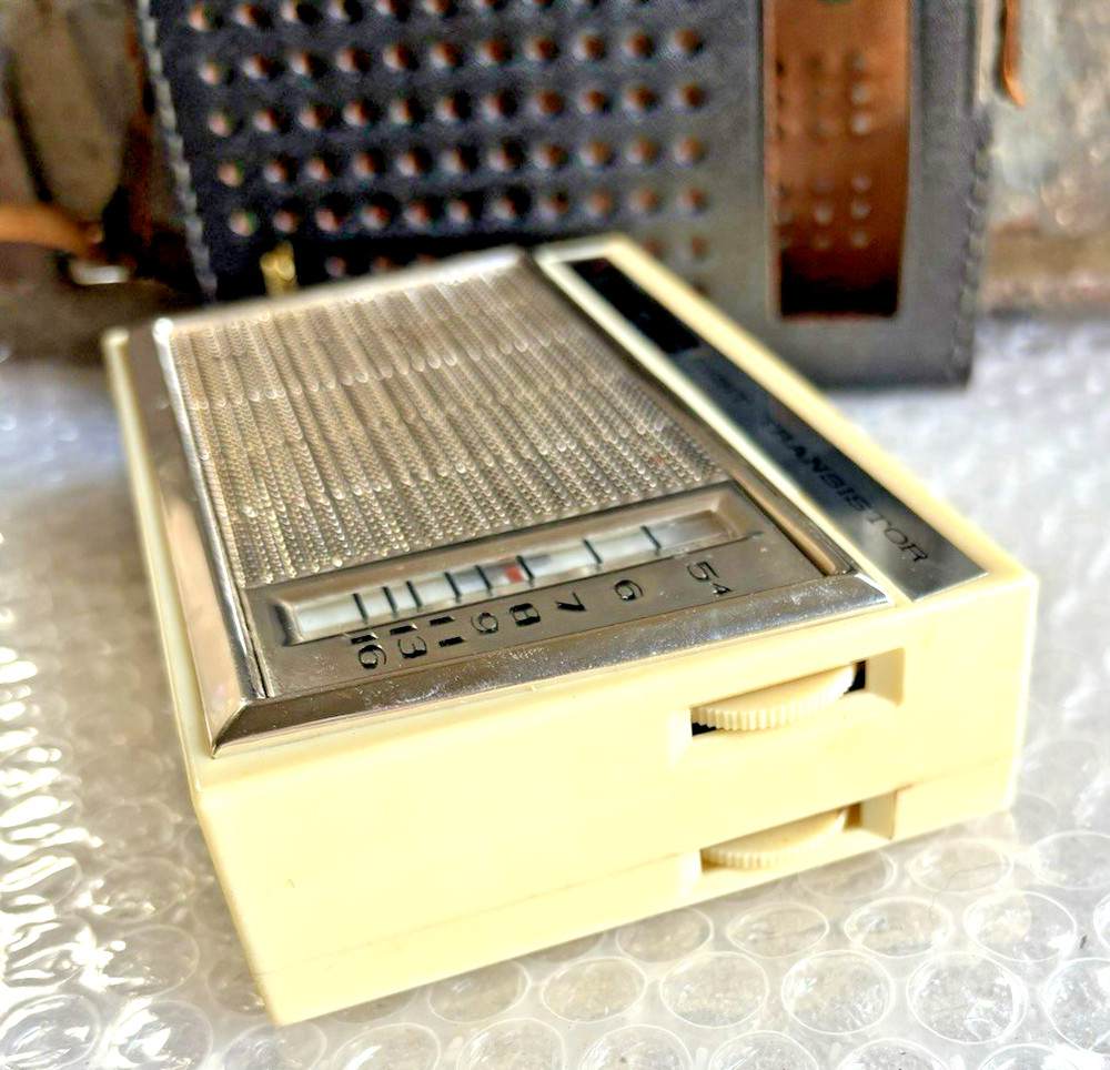 Vintage Bulova Transistor Radio with Case--Untested