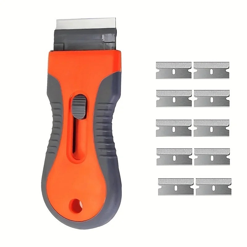 Razor Scraper Tools with 10 Blades Multipurpose Two Tone Cleaning Tools