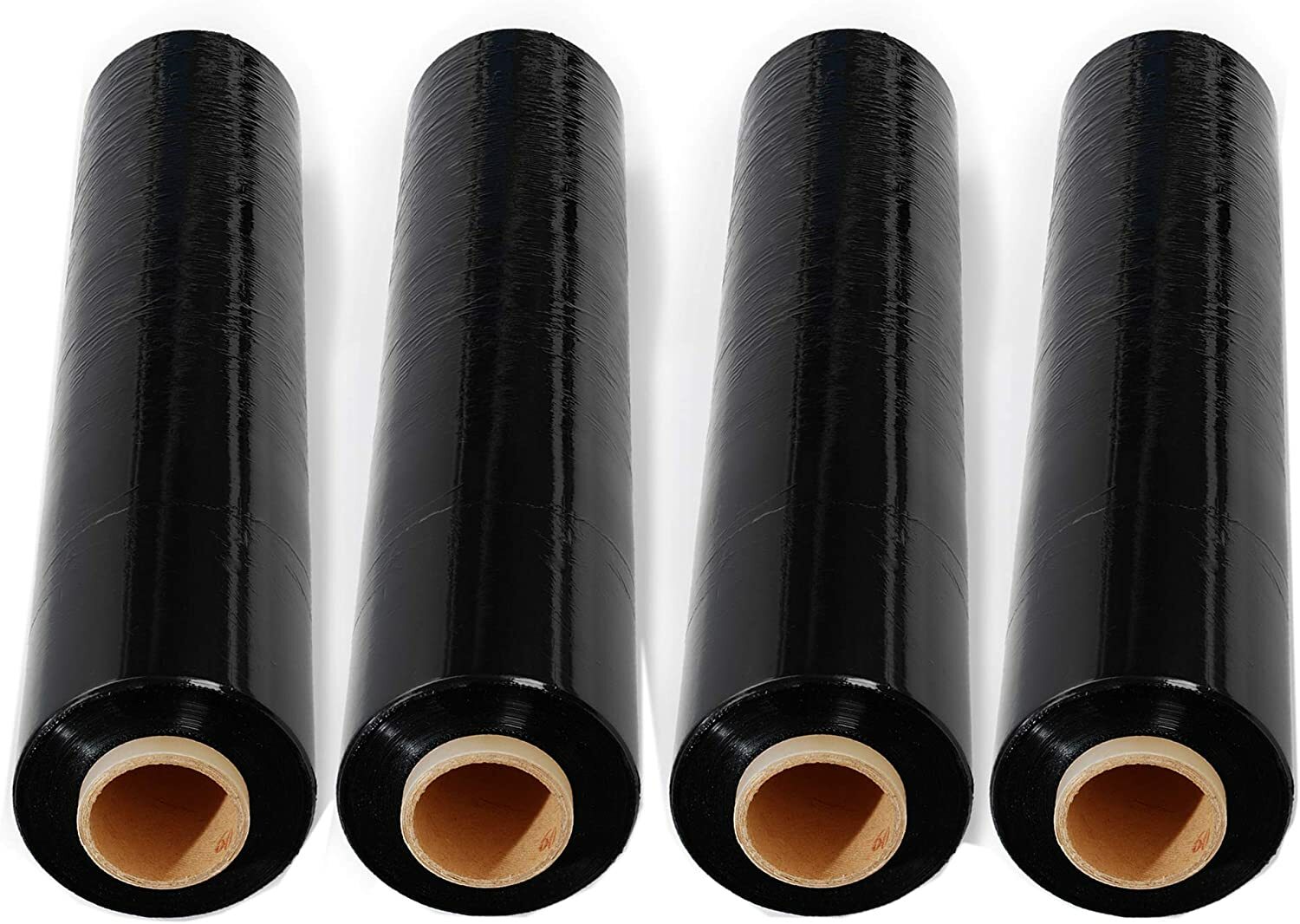80 GAUGE - 4 Rolls Black Shrink Wrap Stretch Film 18" X 1000' Total 4000 FT