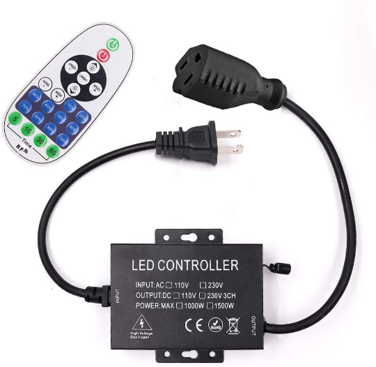 1000W Dimmer for Outdoor String Lights Weatherproof 50ft Wireless Remote Control