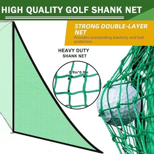 2PCS Green Golf Triangle Side Net with Sandbags - Practice Hitting & Simulator B