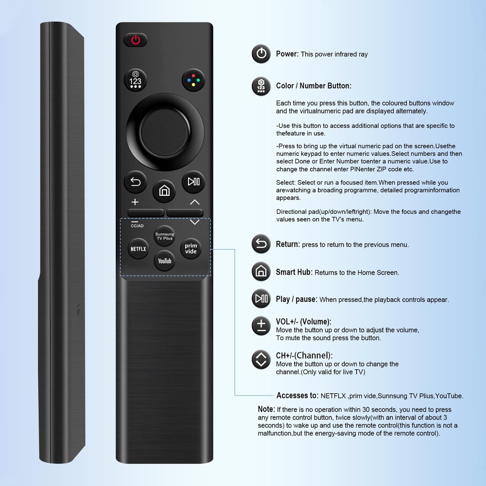 [2 Pack] Universal Replacement for Samsung TV Remote Control, Black