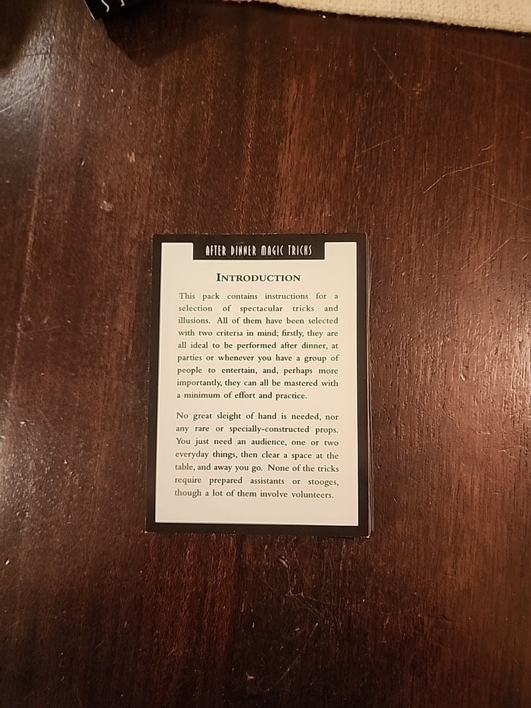Magic Tricks Card Set After Dinner Magic Compendium 16 tricks