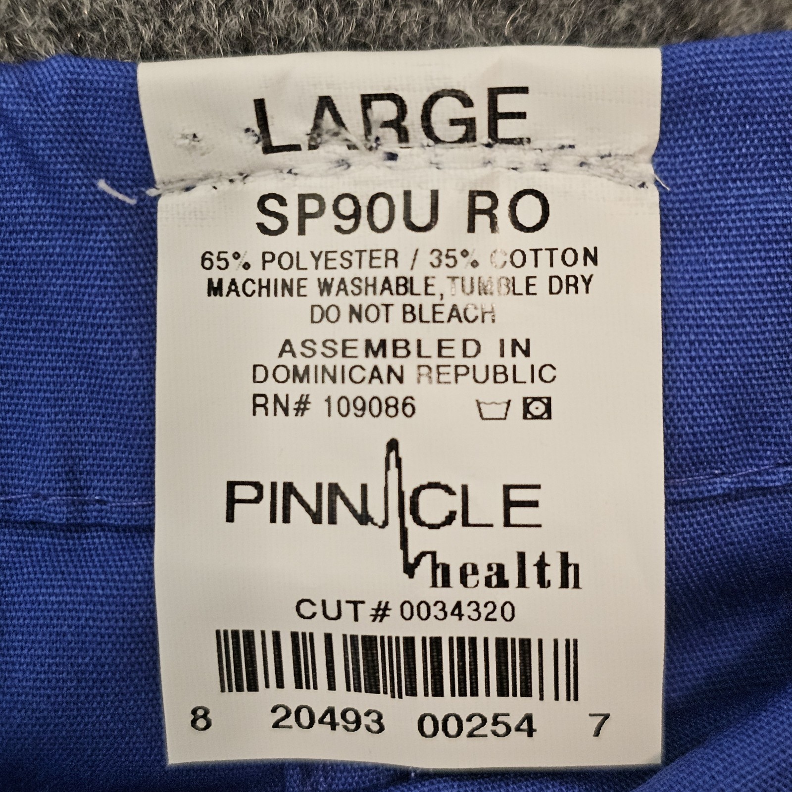 Pinnacle Health Scrub Set Large Blue V-Neck Top & Drawstring Pants Medical