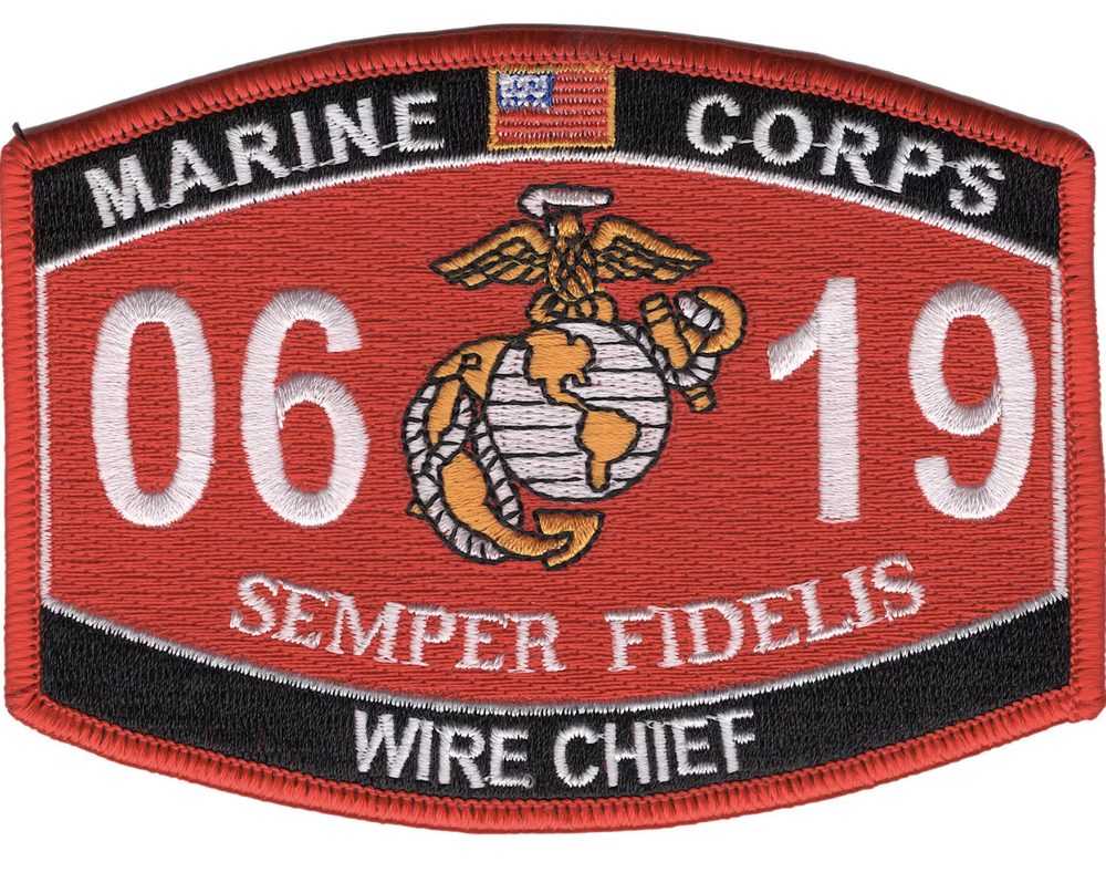 4.5" MARINE CORPS MOS 0619 WIRE CHIEF EGA EMBROIDERED PATCH