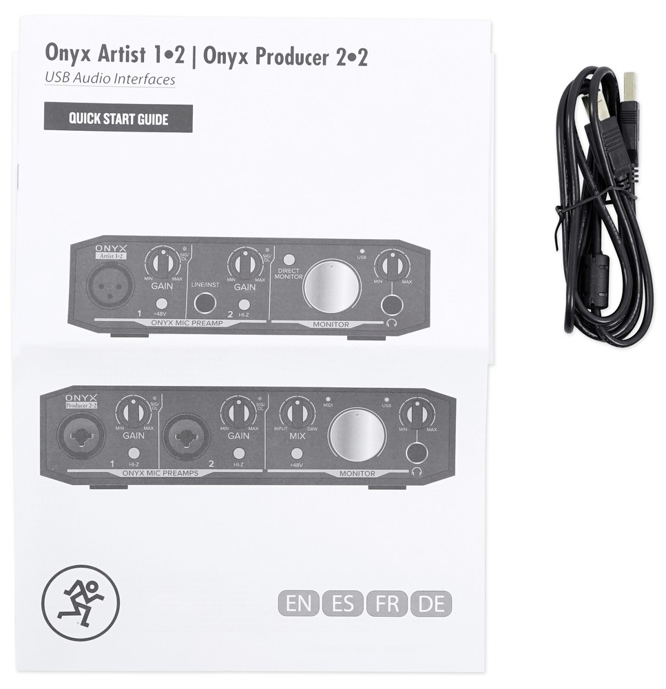 Mackie Onyx Artist 1.2 2x2 USB Recording Studio Interface+Microphone+Cable+Mount
