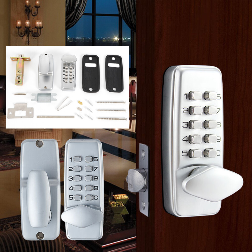 Mechanical Door Lock Keyless Knob Keypad Digital Code Password Entry Combination