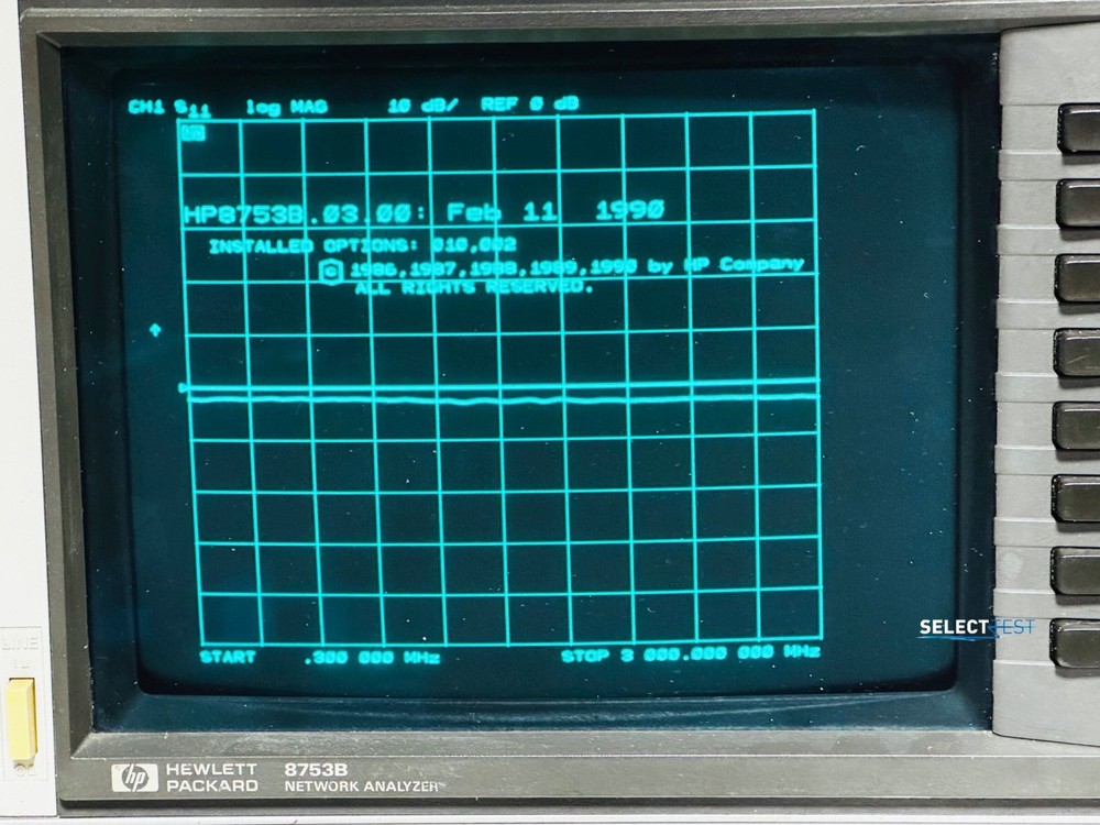 AGILENT (HP) 8753B NETWORK ANALYZER W/OPT. 002 010 & 85046A S-PARAMETER (REF R)