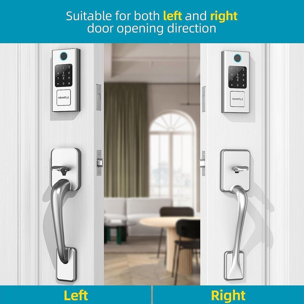 Smart Front Door Lock Set with Handles Keyless Entry Digital Keypad Deadbolt APP
