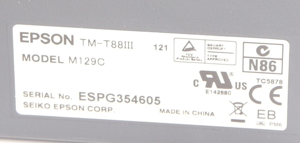 Epson Thermal Receipt Printer, Charcoal (New)
