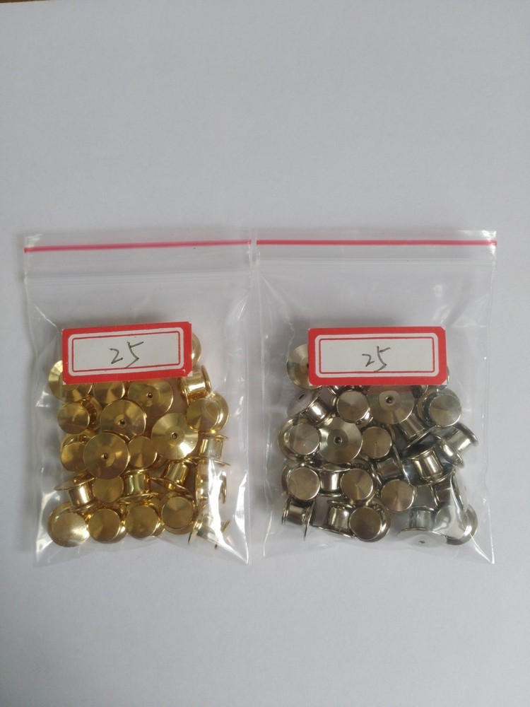 50pcs total gold silver each 25pcs locking pin keeper backs no tools required