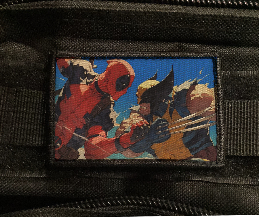 Deadpool Wolverine Clash Patch Funny Morale Army Tactical Hook [sub]