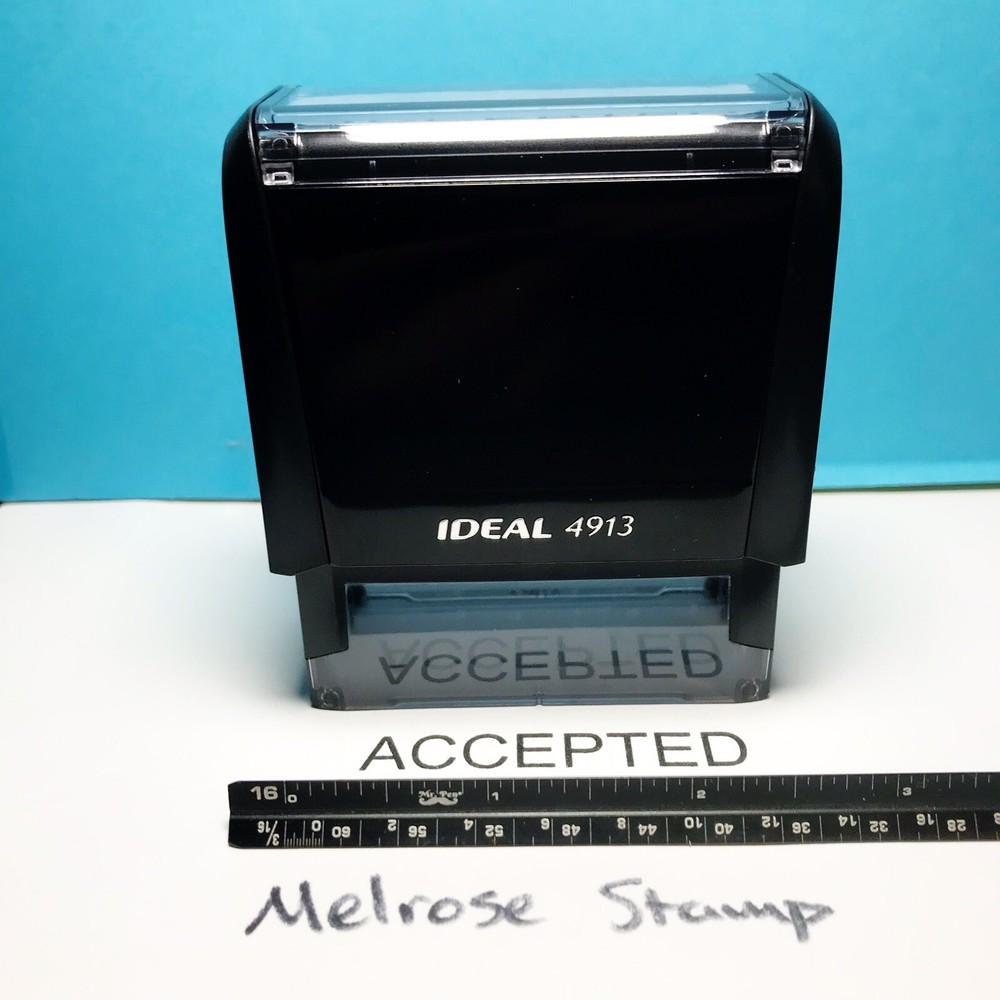Accepted Rubber Stamp Black Ink Self Inking Ideal 4913