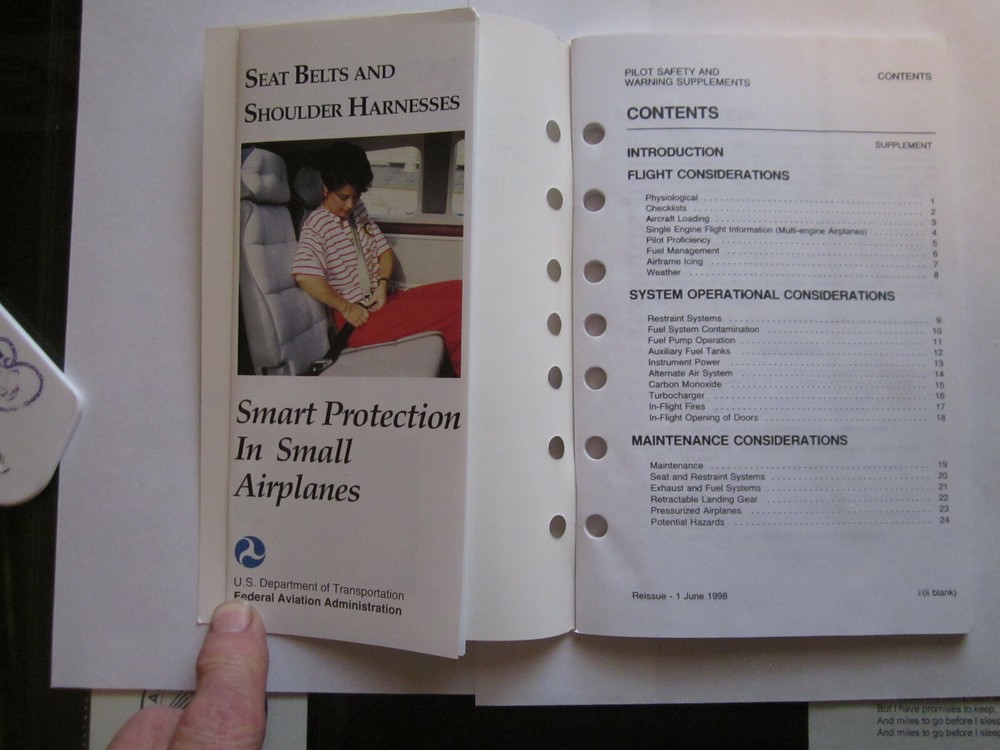 CESSNA PILOT SAFETY AND WARNING SUPPLEMENTS