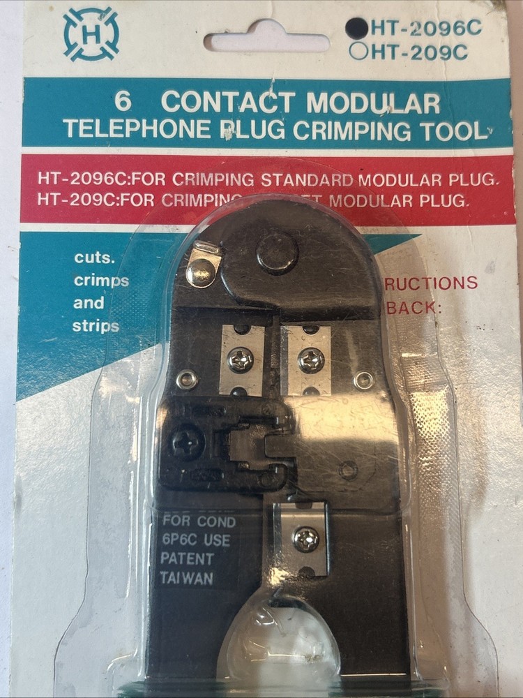 NOS Modular Telephone Plug Crimping Tool HT-2096C Crimping Standard Modular Plug