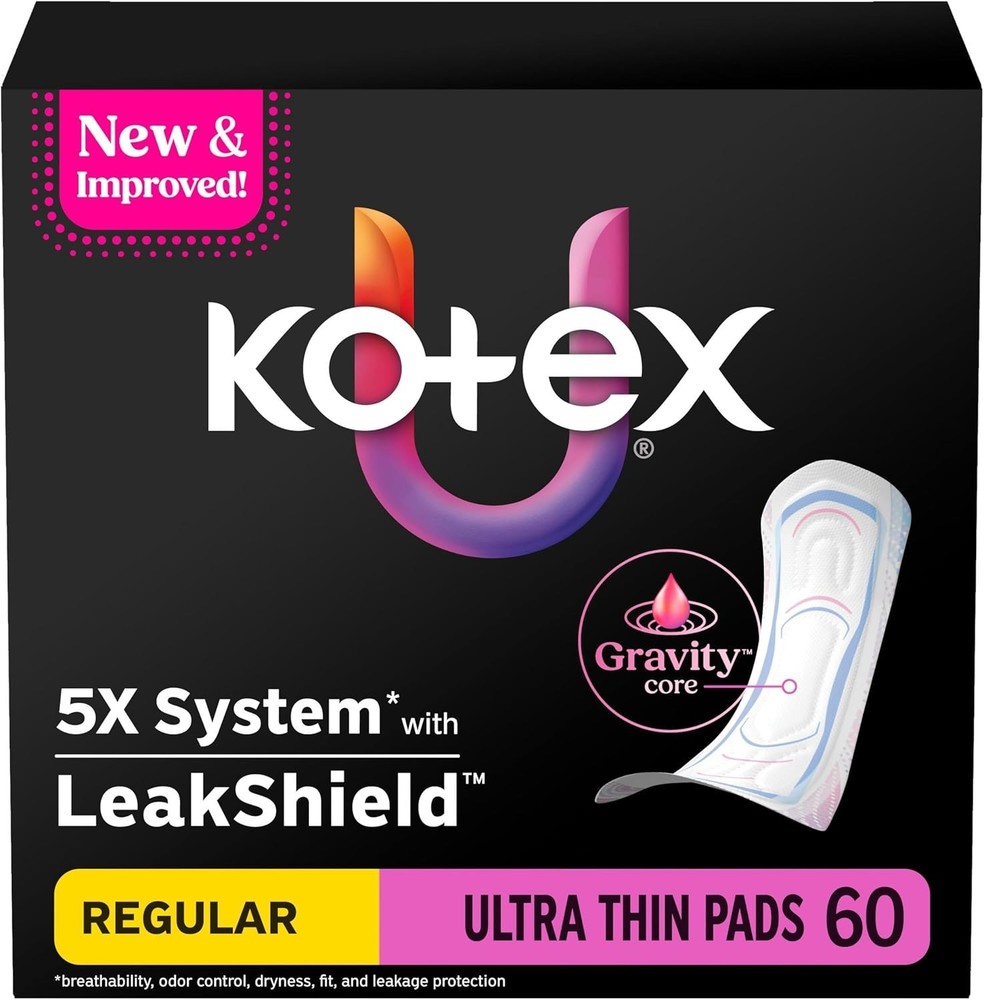 Ultra Thin Pads, Regular Absorbency, 60 Count Packaging May Vary