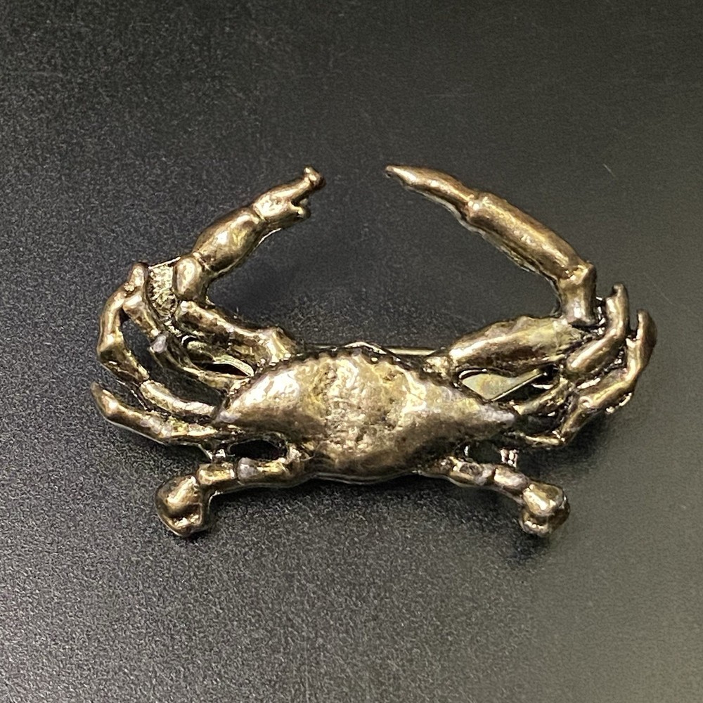 VTG Crab Brooch Hat Lapel Pin