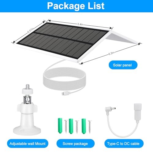 Solar Panel for Ring Camera Spotlight Cam Plus/Pro(Battery) & Stick Up Cam/Pro