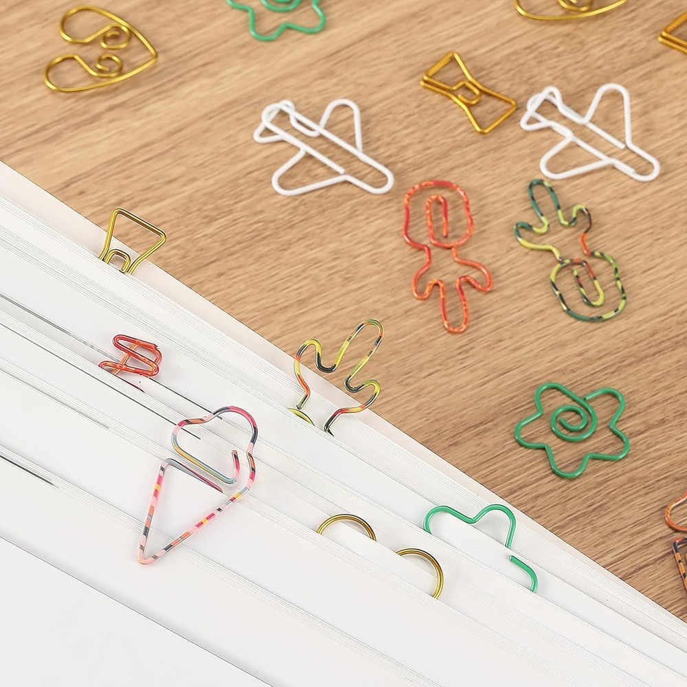Cute Paper Clips, Assorted Colors, 24 pcs, Cute Planner Clips