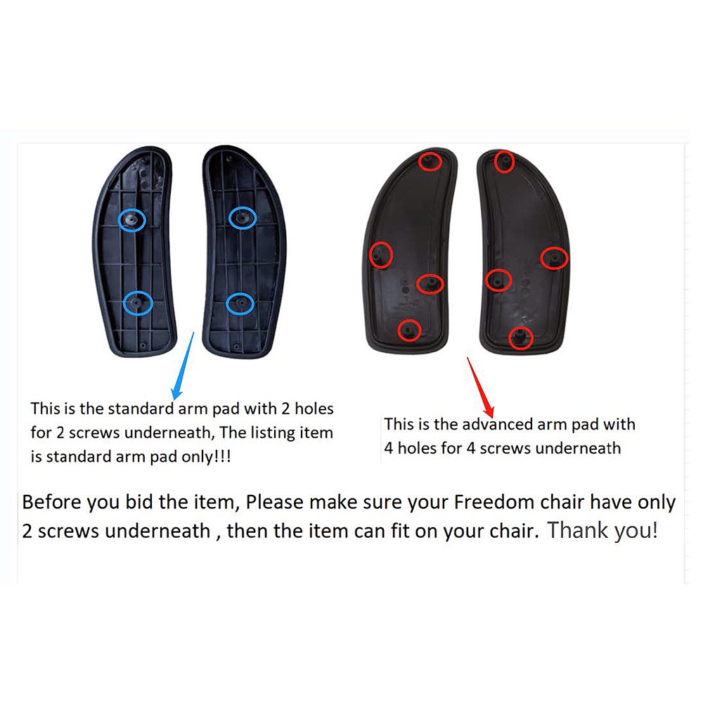 Arm Pad Cap Replacement For Humanscale Freedom office Chair With 2D Arms 1 Set
