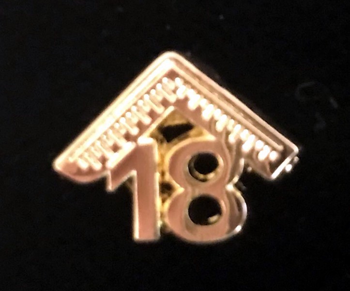 Masonic Master's 2018 Lapel Pin - SMALL
