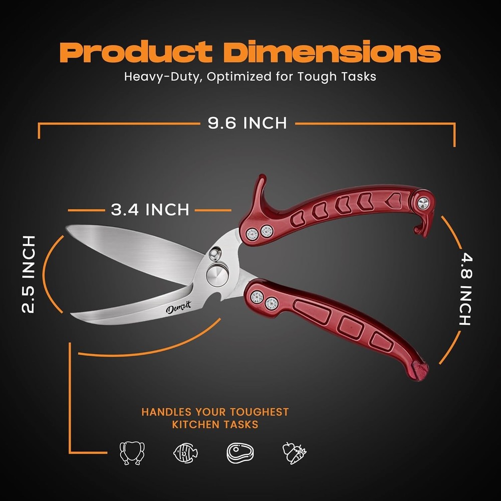 Heavy Duty Poultry Shears – Kitchen Scissors for Meat, Chicken, Turkey