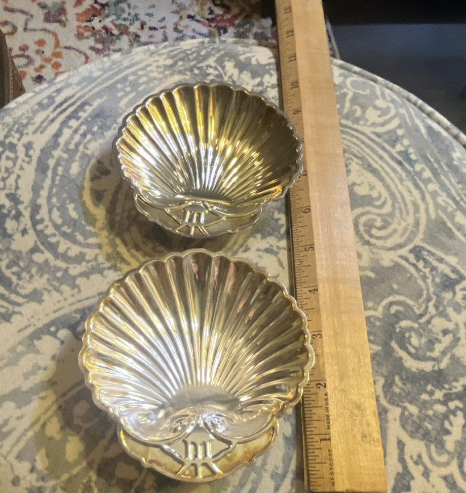 Old Hampshire Silversmiths Silver Plate Shell Tray Set, 2-Piece