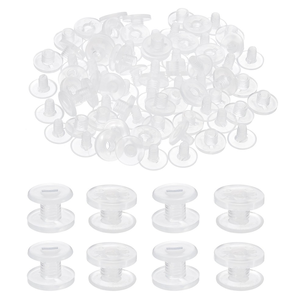 8mm Chicago Screws, 40 Sets Plastic Chicago Screw Binding Post,Clear