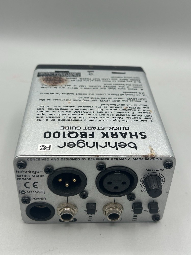 BEHRINGER SHARK FBQ100 Automatic Feedback Destroyer (no power supply) - Untested