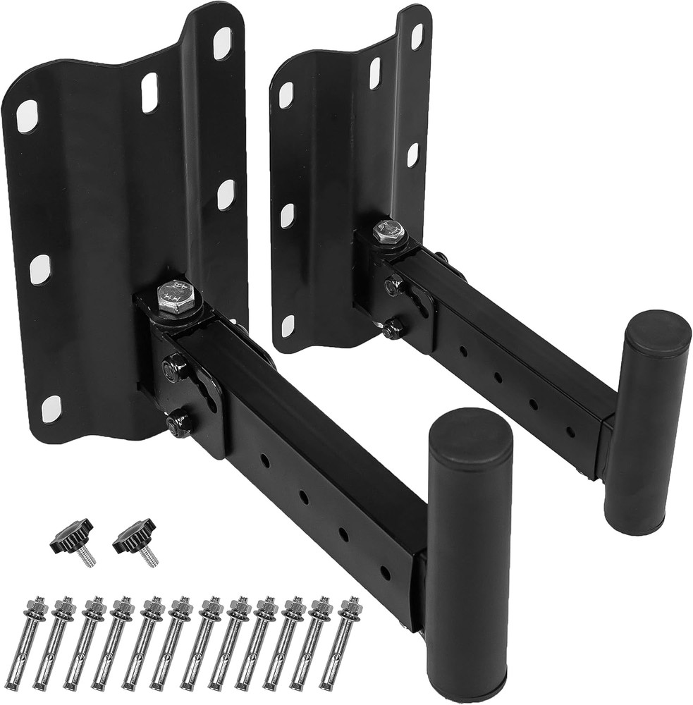 PA Speaker Mount Bracket Support up to 110Lbs-Adjustable Speaker Wall Mount Brac