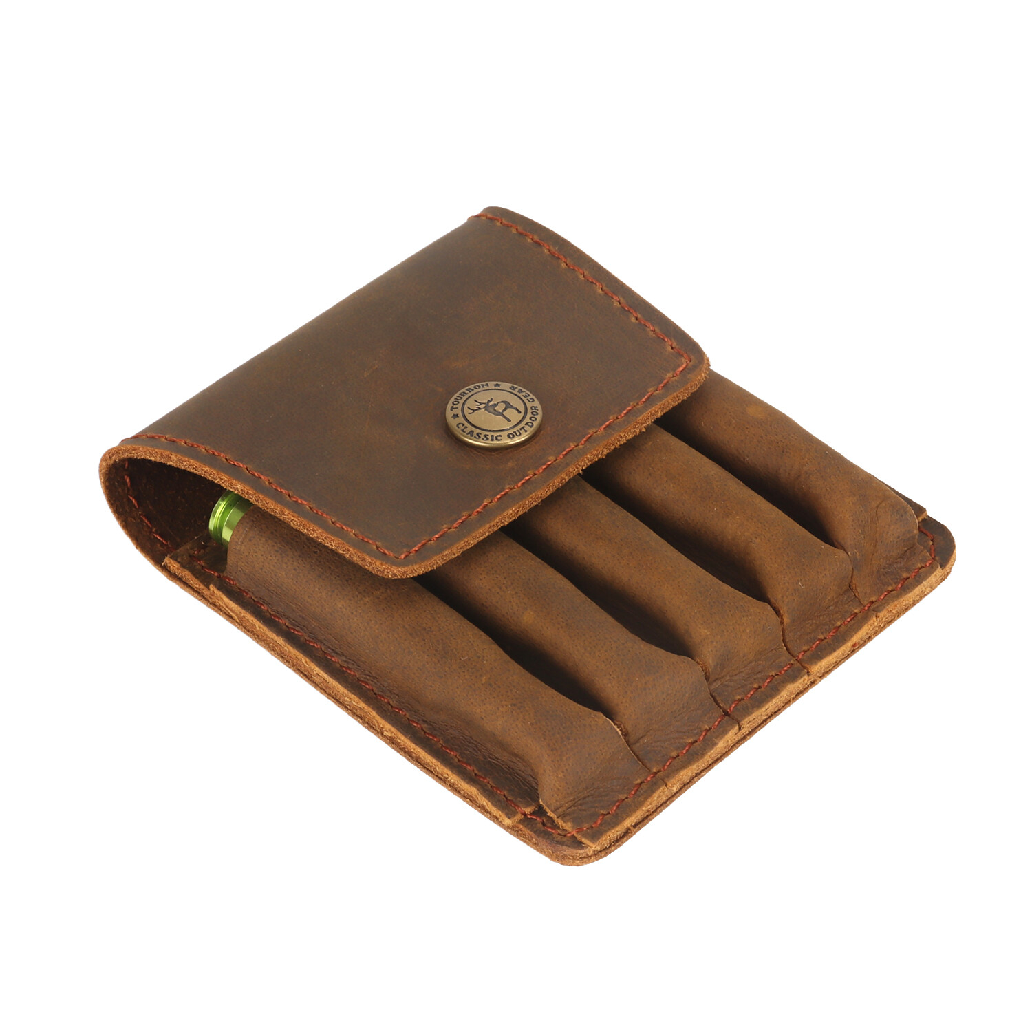 TOURBON Leather Rifle Bullets Ammo Belt Holder Pouch Cartridge Shell Wallet US