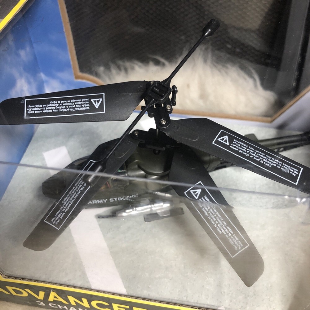 US Army Advanced Attack 3 Channel RC Helicopter Remote Control/Open Box Untested