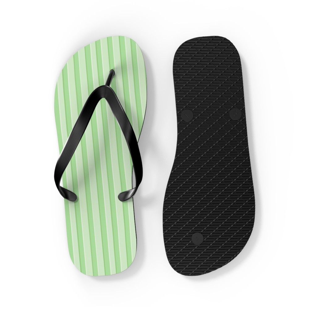 Mint Green Stripes Flip Flops – Beach Sandals